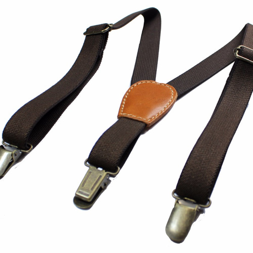 ブラウンレザーサスペンダー Vasco レザーサスペンダー ブラウン