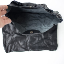 大きいリボンのレザークラッチバッグ『美人百花』掲載作品　ブラック 5枚目の画像