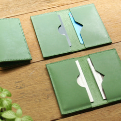 Leather Card Case - Grass Green 2枚目の画像