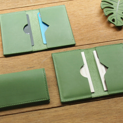 Leather Card Case - Grass Green 6枚目の画像