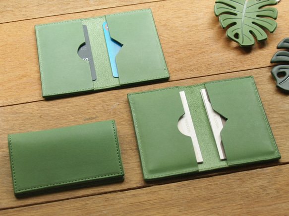 Leather Card Case - Grass Green 6枚目の画像