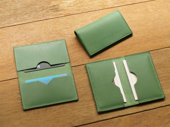 Leather Card Case - Grass Green 7枚目の画像