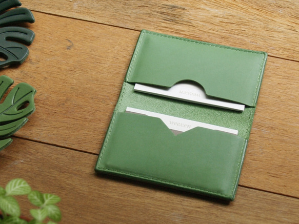 Leather Card Case - Grass Green 8枚目の画像