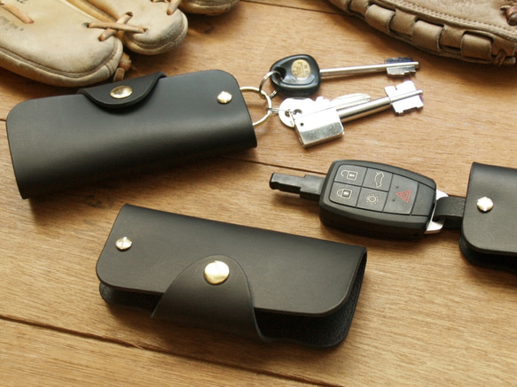 Leather Key Case - Gentle Black 2枚目の画像
