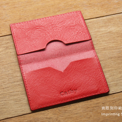 Leather Card Case - Coral Red 6枚目の画像