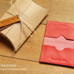 Leather Card Case - Coral Red 7枚目の画像