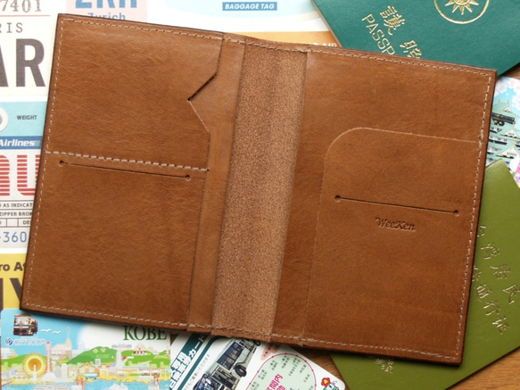 Leather Passport Case - Caramel Coffee 7枚目の画像