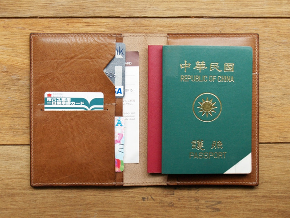 Leather Passport Case - Caramel Coffee 8枚目の画像