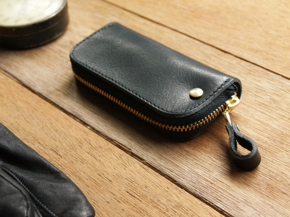 Leather Key Case - Harley Black 1枚目の画像