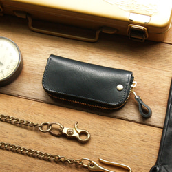 Leather Key Case - Harley Black 6枚目の画像