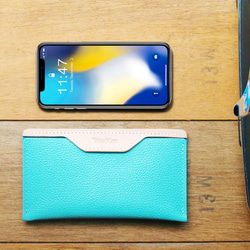iPhone 11 Pro Max -Tiffany Blue 真皮手機套/存摺套 (免費客製刻印/禮物包裝) 第10張的照片