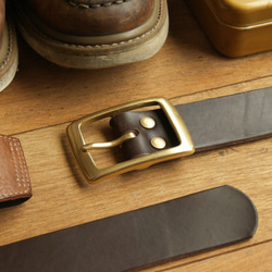 Leather Belt ( Custom Name ) - Dark Coffee 6枚目の画像