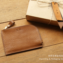 Leather Coin Purse - Caramel Coffee 7枚目の画像