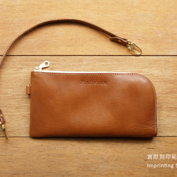 Leather Wristlet Wallet - Caramel Coffee 9枚目の画像