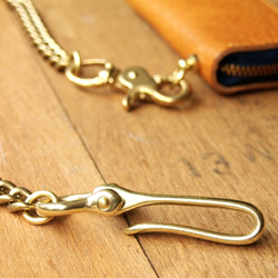 Classic Tan 黃銅褲鏈腰鍊真皮鑰匙包 (免費客製刻印英文名/禮盒包裝) 第5張的照片