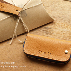 Classic Tan 黃銅褲鏈腰鍊真皮鑰匙包 (免費客製刻印英文名/禮盒包裝) 第10張的照片