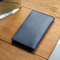 Leather Card Case ( Custom Name ) - Navy Blue 8枚目の画像