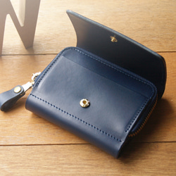 Personalized Wallet ( Custom Name ) - Navy Blue 2枚目の画像