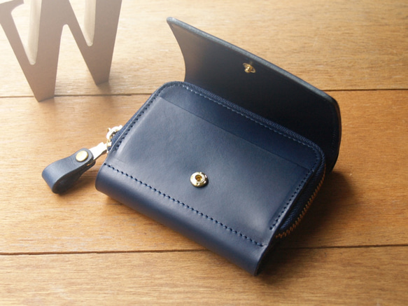 Personalized Wallet ( Custom Name ) - Navy Blue 2枚目の画像