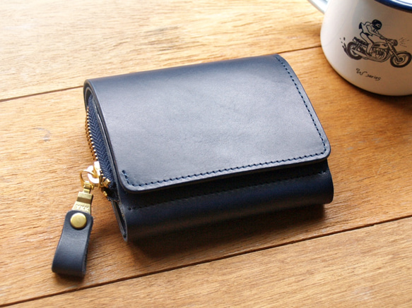 Personalized Wallet ( Custom Name ) - Navy Blue 1枚目の画像