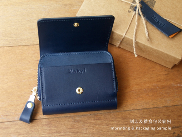 Personalized Wallet ( Custom Name ) - Navy Blue 4枚目の画像