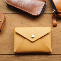 Leather Card Case / Coin Case ( Custom Name ) - Classic Tan 9枚目の画像