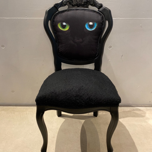 オッドアイが幸せを呼ぶ黒猫チェア『ナイト（騎士）』 椅子（チェアー  