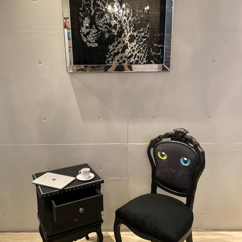 オッドアイが幸せを呼ぶ黒猫チェア『ナイト（騎士）』 椅子（チェアー  