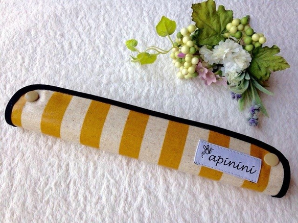 聯繫花卉×黃色邊框餐圍裙 第3張的照片