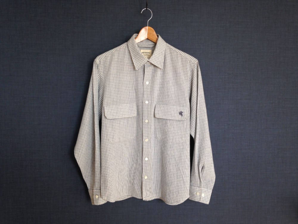 チンストラップシャツ　格子柄