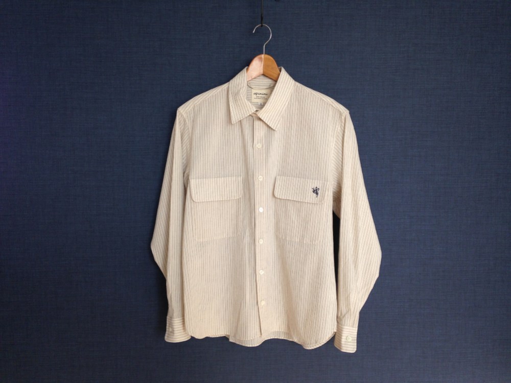 チンストラップシャツ　縞柄