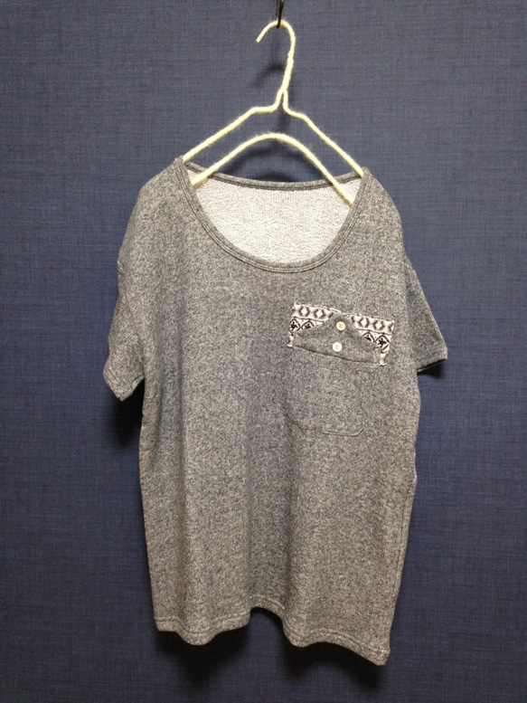 山ポケットTシャツ　グレー 2枚目の画像