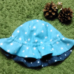 嬰兒鬱金香帽子星級×圓點 第1張的照片