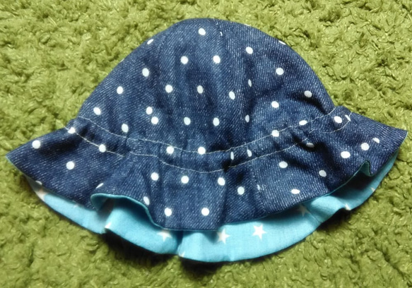 嬰兒鬱金香帽子星級×圓點 第2張的照片
