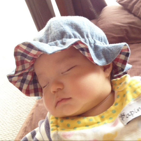 嬰兒鬱金香帽子星級×6種紗布 第6張的照片