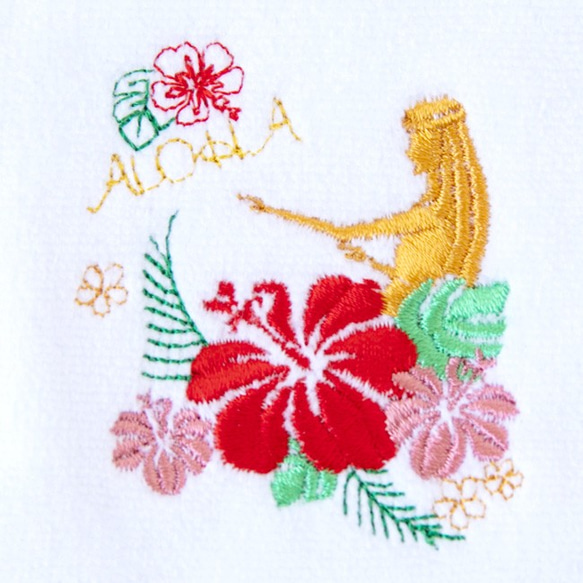 【2枚組】フラ　ハワイアン タオル ハンカチ 全3柄 サヨリオリジナル刺繍　今治タオル 6枚目の画像