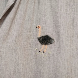 灰色棉麻長版洋-鴕鳥羊毛氈 第5張的照片
