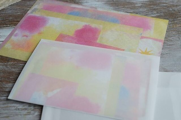 【再販】折染めレターセット-COLORS 5枚目の画像