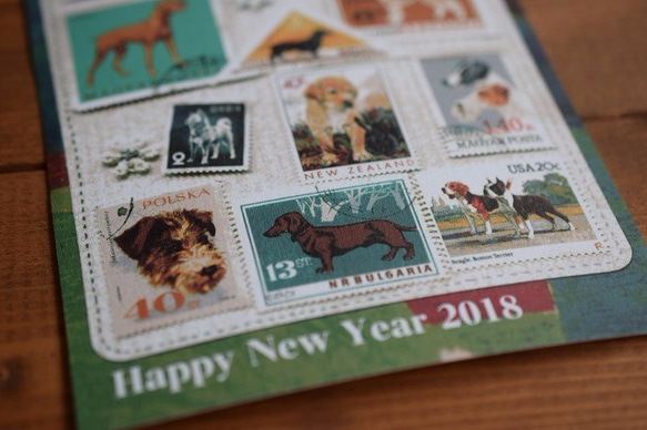 年賀状３枚セット⁂New Year's Card 2018(Green) 3枚目の画像