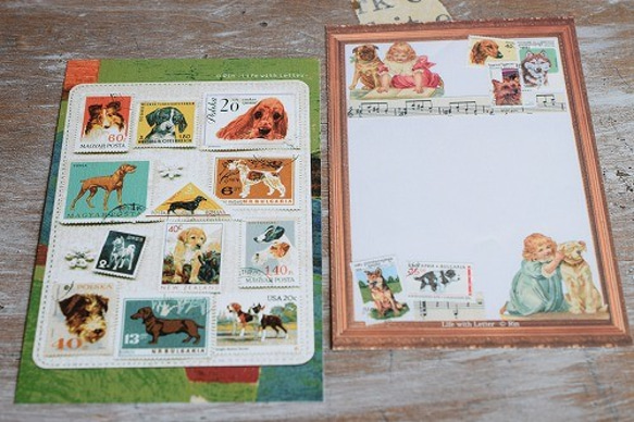 犬のメッセージカード（Green）３枚セット（再） 1枚目の画像