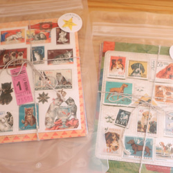 【福袋】切手のコラージュカード（よくばり11枚セット） 1枚目の画像