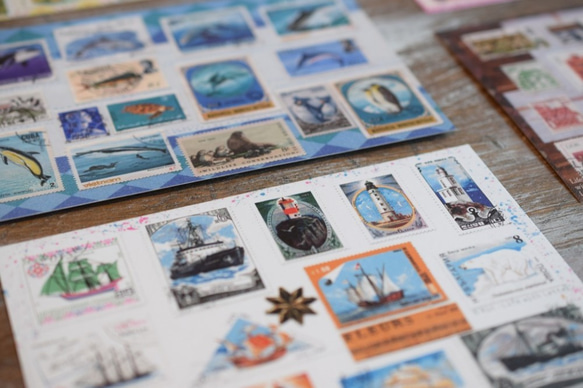 【福袋】切手のコラージュカード（よくばり11枚セット） 3枚目の画像