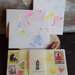 小さなレターセット＊古切手のコラージュ 3枚目の画像