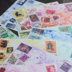 小さなレターセット＊古切手のコラージュ 6枚目の画像