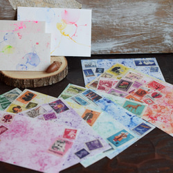 小さなレターセット＊古切手のコラージュ 7枚目の画像