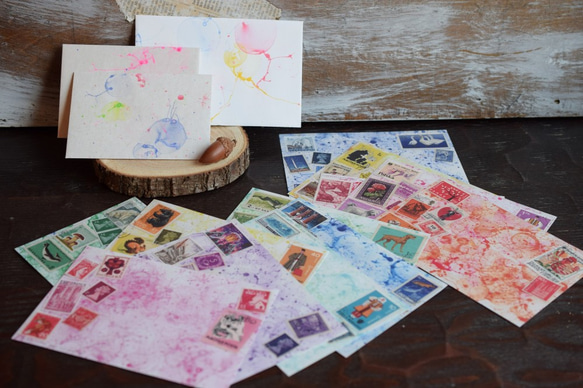 小さなレターセット＊古切手のコラージュ 7枚目の画像