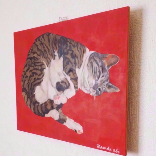 絵画。原画【かわいい黒猫と3つの赤いリンゴ】 絵画「neko （黒猫）」 絵画 sae. suisai 通販 10484700｜Creema
