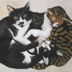 「ウメ13」猫イラスト（原画） ウメ13」猫イラスト（原画） | iichi 日々の暮らしを心地よく