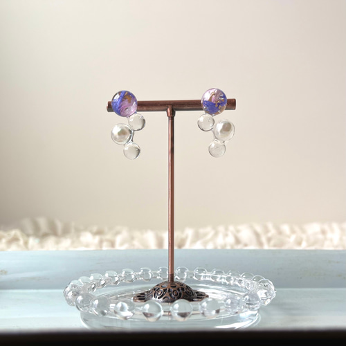 朝露のしずく♡ドライフラワーのピアス／イヤリング ピアス（スタッド  