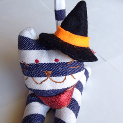 ハロウィン帽子をかぶったネコクリップ 2枚目の画像
